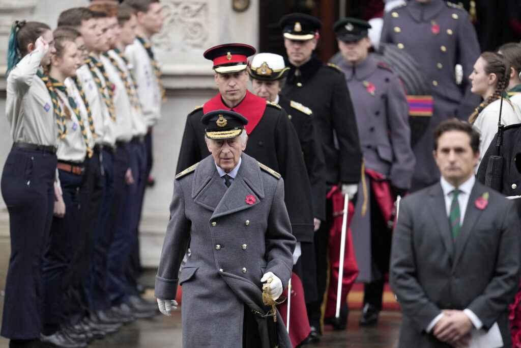King Charles III leads silence for British war dead