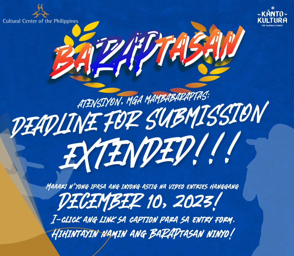 CCP Kanto Kultura: Baraptasan 2024 extends deadline for submission of entries